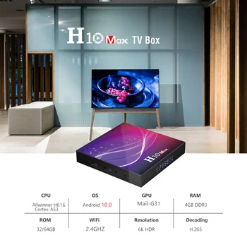 H10 MAX Smart TV BOX Android 10 6K H616 Quad Core Netflix Media player Play Store Free App Fast Android smart tv Set top BOX new
H10 MAX Smart TV BOX Android 10 6K H616 Quad Core Netflix Media player Play Store Free App Fast Android smart tv Set top BOX new