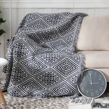 Cotton Geometric Sofa Recliner Bed Cover Office Knitted Manta Home Tassel Blanket Decor Women Plaid Tapestry 
Cotton Geometric Sofa Recliner Bed Cover Office Knitted Manta Home Tassel Blanket Decor Women Plaid Tapestry