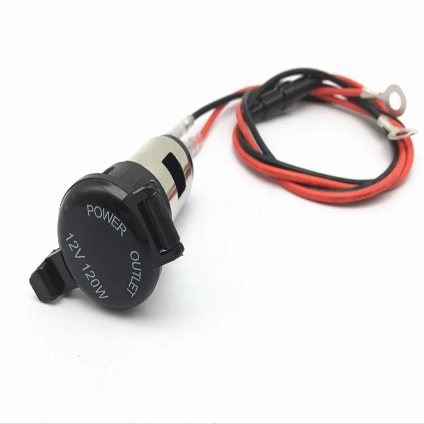 

CHIZIYO 12V 120W Cigarette Lighter Socket Power Plug Outlet Parts For Car Truck Line length 60CM With Fuse