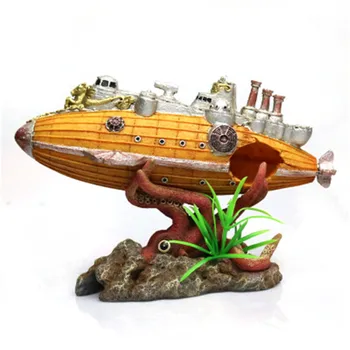 Sunken Ship Airship Battleship Submarine Octopus Shelter House Fish Tank Aqua-plant Rockery Statue Aquarium Decoration X5413
Sunken Ship Airship Battleship Submarine Octopus Shelter House Fish Tank Aqua-plant Rockery Statue Aquarium Decoration X5413