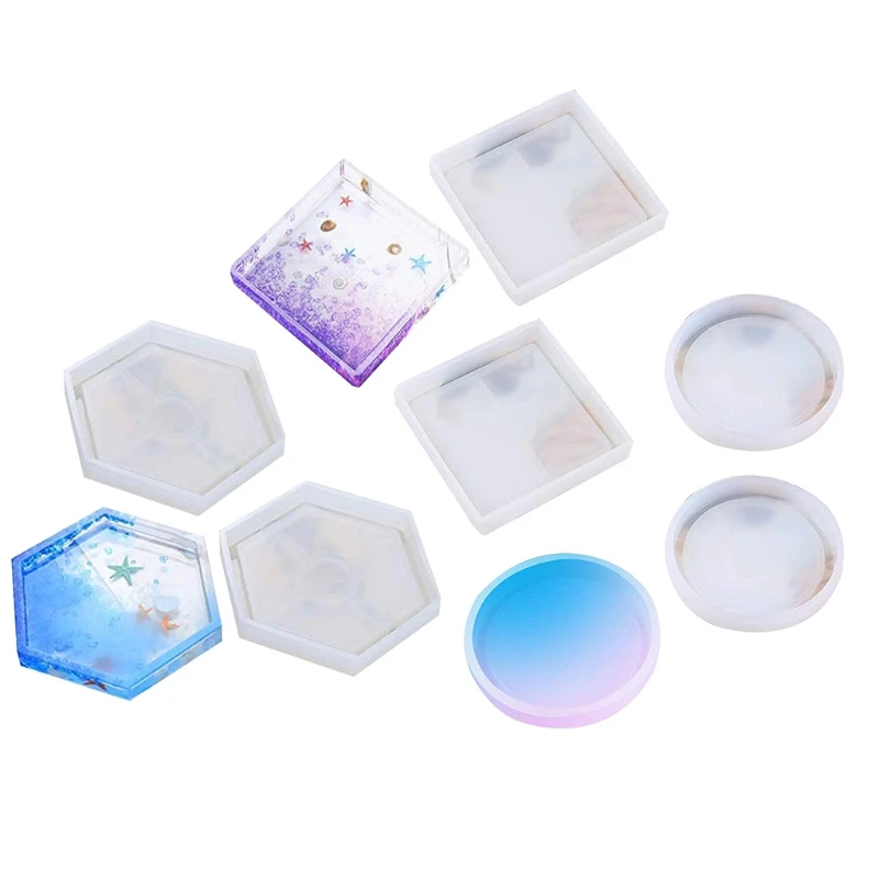 6 Pack DIY Coaster Silicone Mould Epoxy Casting Molds, Include Round, Square, Hexagon for Casting with Resin
6 Pack DIY Coaster Silicone Mould Epoxy Casting Molds, Include Round, Square, Hexagon for Casting with Resin