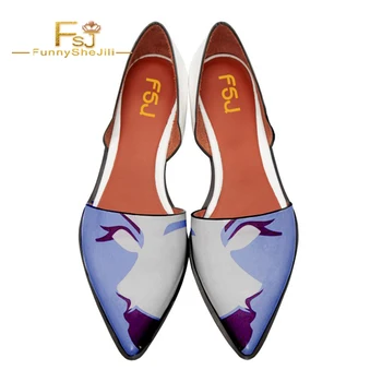 Light Purple and White Pointed Toe Flats Lady Face Printed Flats Women Shoes for Spring Summer Leisure Slip on Dressy Shoes
Light Purple and White Pointed Toe Flats Lady Face Printed Flats Women Shoes for Spring Summer Leisure Slip on Dressy Shoes