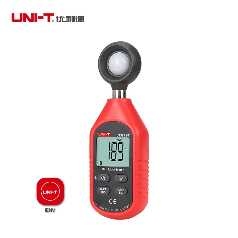 UNI T UT383BT Digital Bluetooth Luxmeter Handheld Type Light Meter Illuminometer Luminometer 10,000 Lux Data hold USB interface
UNI T UT383BT Digital Bluetooth Luxmeter Handheld Type Light Meter Illuminometer Luminometer 10,000 Lux Data hold USB interface