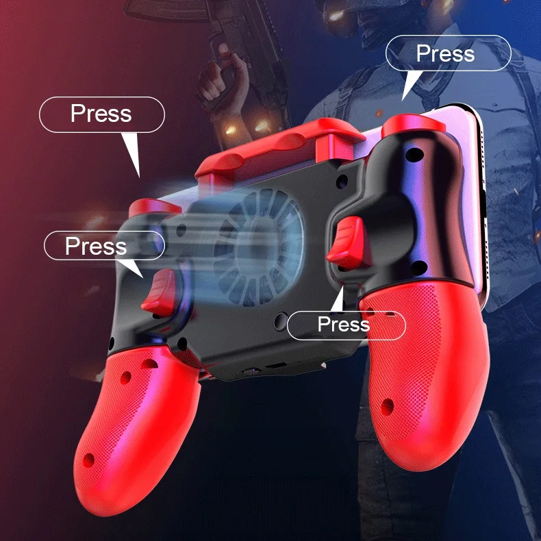 Bluetooth Wireless Gamepad Pubg Controller Game Pad Pubg Controller for Iphone iOS free fire triggers Joystick with cooling fan
Bluetooth Wireless Gamepad Pubg Controller Game Pad Pubg Controller for Iphone iOS free fire triggers Joystick with cooling fan