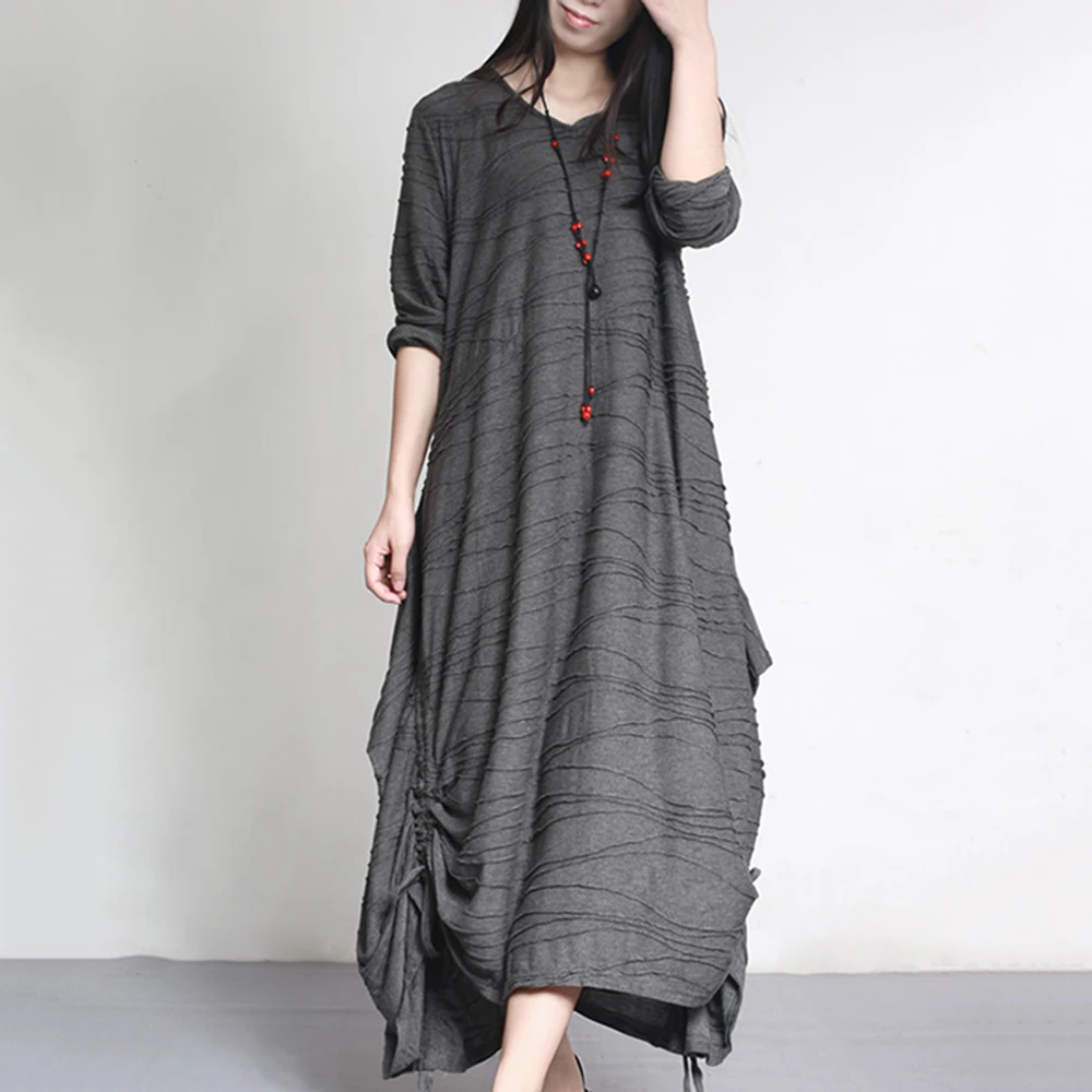 Spring New Women Dress Solid Color Draping Texture Bottoming Maxi Dress Korean Pullover Irregular Pleated Long Dress
Spring New Women Dress Solid Color Draping Texture Bottoming Maxi Dress Korean Pullover Irregular Pleated Long Dress