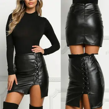 Women PU Leather Fashion Skirt Sexy High Waist Pencil Skirt Black Package Hip Tight Zip Stretch Mini Skirt
Women PU Leather Fashion Skirt Sexy High Waist Pencil Skirt Black Package Hip Tight Zip Stretch Mini Skirt