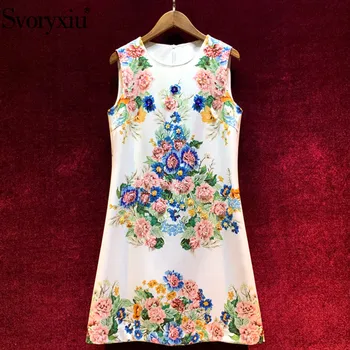 Svoryxiu Designer Fashion Summer Sleeveless A-Line Mini Dresses Women's luxury Sequins Beaded Flower Print Short Dress Vestdios
Svoryxiu Designer Fashion Summer Sleeveless A-Line Mini Dresses Women's luxury Sequins Beaded Flower Print Short Dress Vestdios