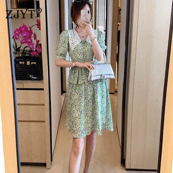 New Arrival Summer Dresses for Women 2020 Fashion Runway Designers Short Sleeve Lace Collar Floral Print Green Dress Casual
New Arrival Summer Dresses for Women 2020 Fashion Runway Designers Short Sleeve Lace Collar Floral Print Green Dress Casual