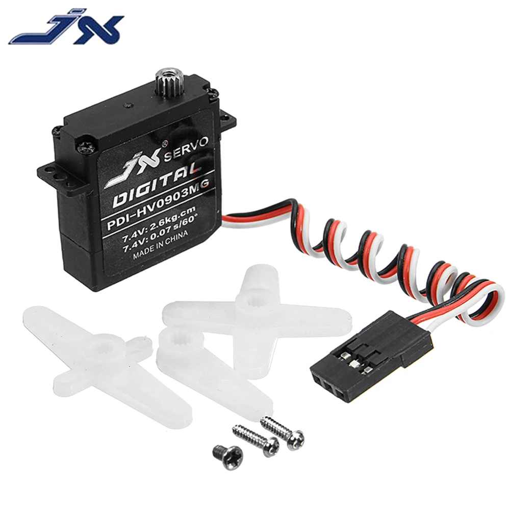 JX Servo PDI-HV0903MG 6-7.4V 3kg High Torque Metal Gear Digital Standard Servo For RC Fixed Wing Airplane Plane
JX Servo PDI-HV0903MG 6-7.4V 3kg High Torque Metal Gear Digital Standard Servo For RC Fixed Wing Airplane Plane