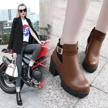Fashion Chelsea Buckle PU Fall Ankle Boots Women Med Solid Ankle Boots Square Heel Round Toe Slip-On Casual Shoes Plus Size
Fashion Chelsea Buckle PU Fall Ankle Boots Women Med Solid Ankle Boots Square Heel Round Toe Slip-On Casual Shoes Plus Size