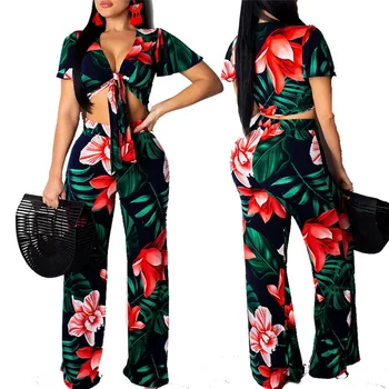 Women Ladies Boho Floral 2Pcs Sets Summer Off Shoulder V-Neck Bow Knot Crop Tops High Waist Wide Leg Pants Flowers Women Outfits
Women Ladies Boho Floral 2Pcs Sets Summer Off Shoulder V-Neck Bow Knot Crop Tops High Waist Wide Leg Pants Flowers Women Outfits
