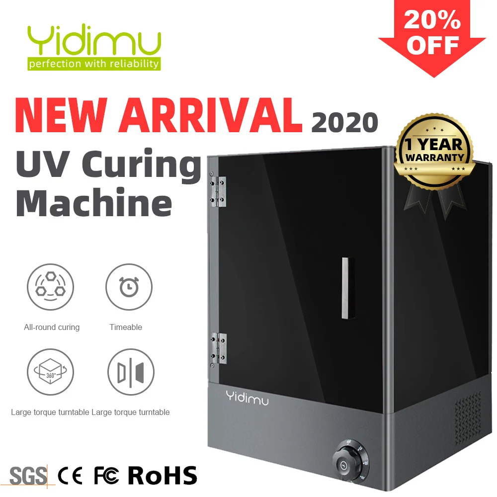 2020 New Style 405nm UV Wavelength LED Rotating Rapid Diy Curing Box Desktop Curing Machine For 3D Printing Resin
2020 New Style 405nm UV Wavelength LED Rotating Rapid Diy Curing Box Desktop Curing Machine For 3D Printing Resin