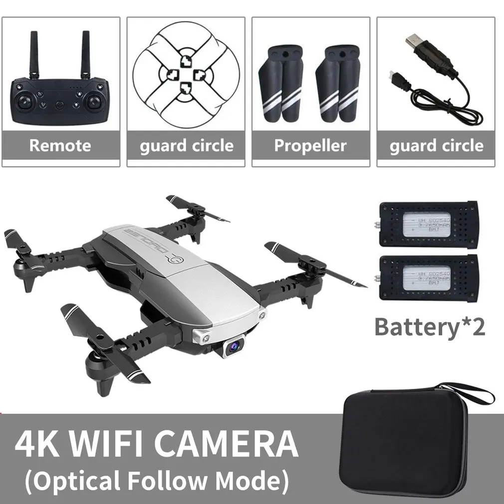 Foldable 2.4GHz WiFi FPV Drone 4K Camera RC Drone Real-time Transmission Aircraft Toy with 2 Battery
Foldable 2.4GHz WiFi FPV Drone 4K Camera RC Drone Real-time Transmission Aircraft Toy with 2 Battery
