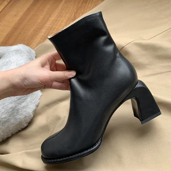 Strange Style Genuine Leather Women Mid-calf Boots Round Toe Zip Western Women Boots Black Winter Shoes High Heels Boots Woman
Strange Style Genuine Leather Women Mid-calf Boots Round Toe Zip Western Women Boots Black Winter Shoes High Heels Boots Woman