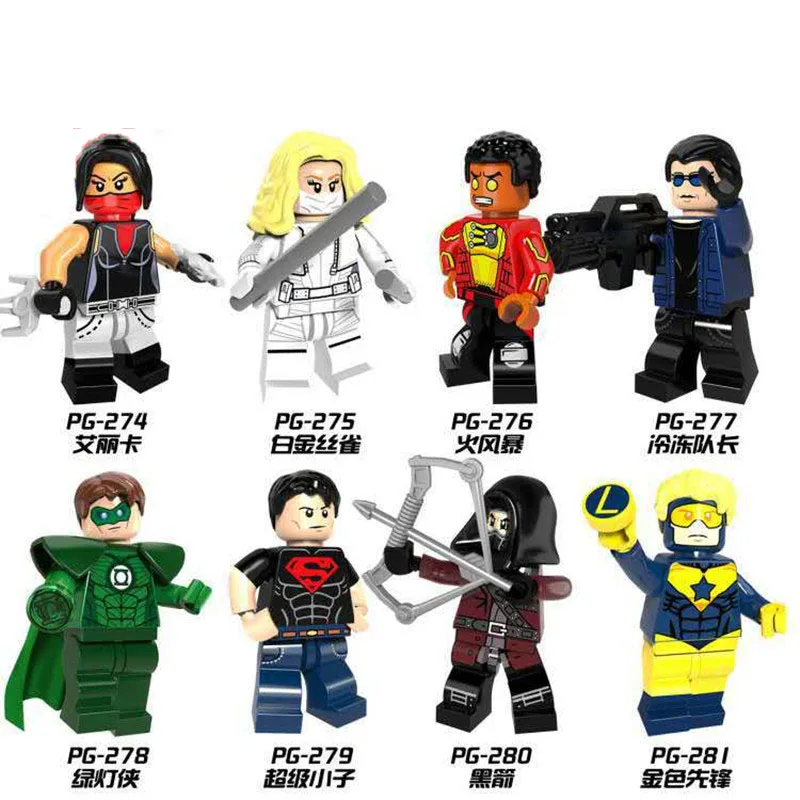 Building Blocks Superboy Green Lantern Captain Booster Cold Elektra Black Arrow Malcolm Model Figure Toys For Children PG8079
Building Blocks Superboy Green Lantern Captain Booster Cold Elektra Black Arrow Malcolm Model Figure Toys For Children PG8079