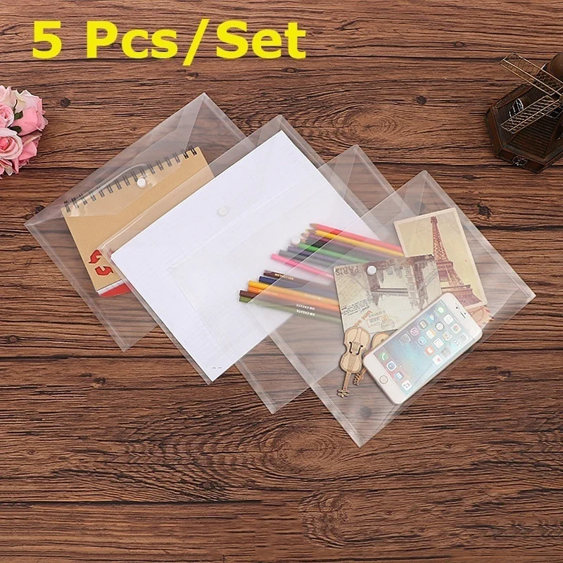 5 Pcs/Set Best Transparent Plastic A4 File Folders Bag Document Hold Bags Folders Clear Filing Paper Office School Supplies
5 Pcs/Set Best Transparent Plastic A4 File Folders Bag Document Hold Bags Folders Clear Filing Paper Office School Supplies