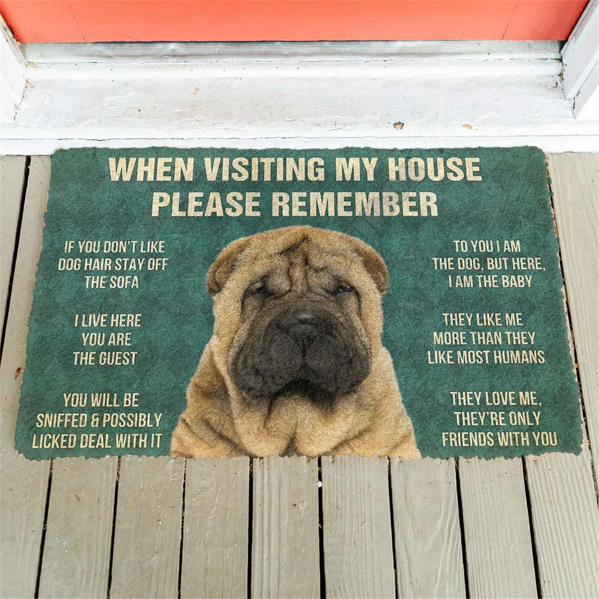 3D Printed Please Remember Sharpei House Rules Custom Doormat Non Slip Door Floor Mats Decor Porch Doormat 04
3D Printed Please Remember Sharpei House Rules Custom Doormat Non Slip Door Floor Mats Decor Porch Doormat 04