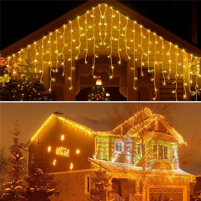 4.6M 100 Leds Christmas Garland LED Curtain Icicle String Lights Droop Garden Street Mall Eaves Outdoor Decorative Fairy Ligh
4.6M 100 Leds Christmas Garland LED Curtain Icicle String Lights Droop Garden Street Mall Eaves Outdoor Decorative Fairy Ligh