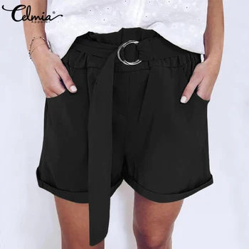 2020 Fashion Women Vintage High Waist Shorts Celmia Summer Casual Solid Shorts Loose Pockets Shorts Plus Size 5XL Belted Shorts
2020 Fashion Women Vintage High Waist Shorts Celmia Summer Casual Solid Shorts Loose Pockets Shorts Plus Size 5XL Belted Shorts