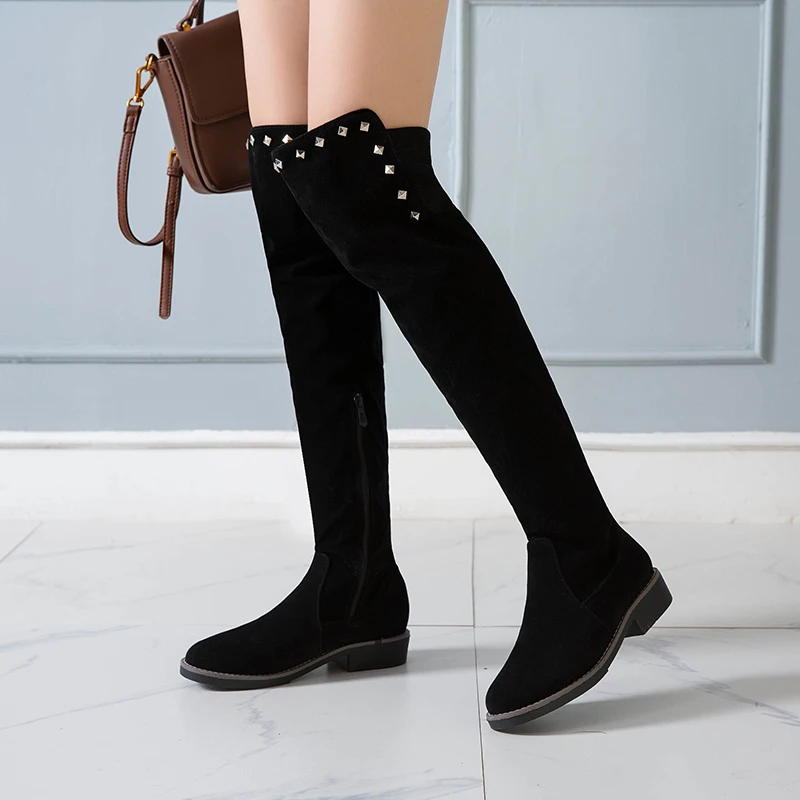 2019 Stretch Women's Boots Fashion Knee High Boots Faux Suede High Heels Autumn Winter Plush Woman Shoes Size 34-43 Khaki Black
2019 Stretch Women's Boots Fashion Knee High Boots Faux Suede High Heels Autumn Winter Plush Woman Shoes Size 34-43 Khaki Black