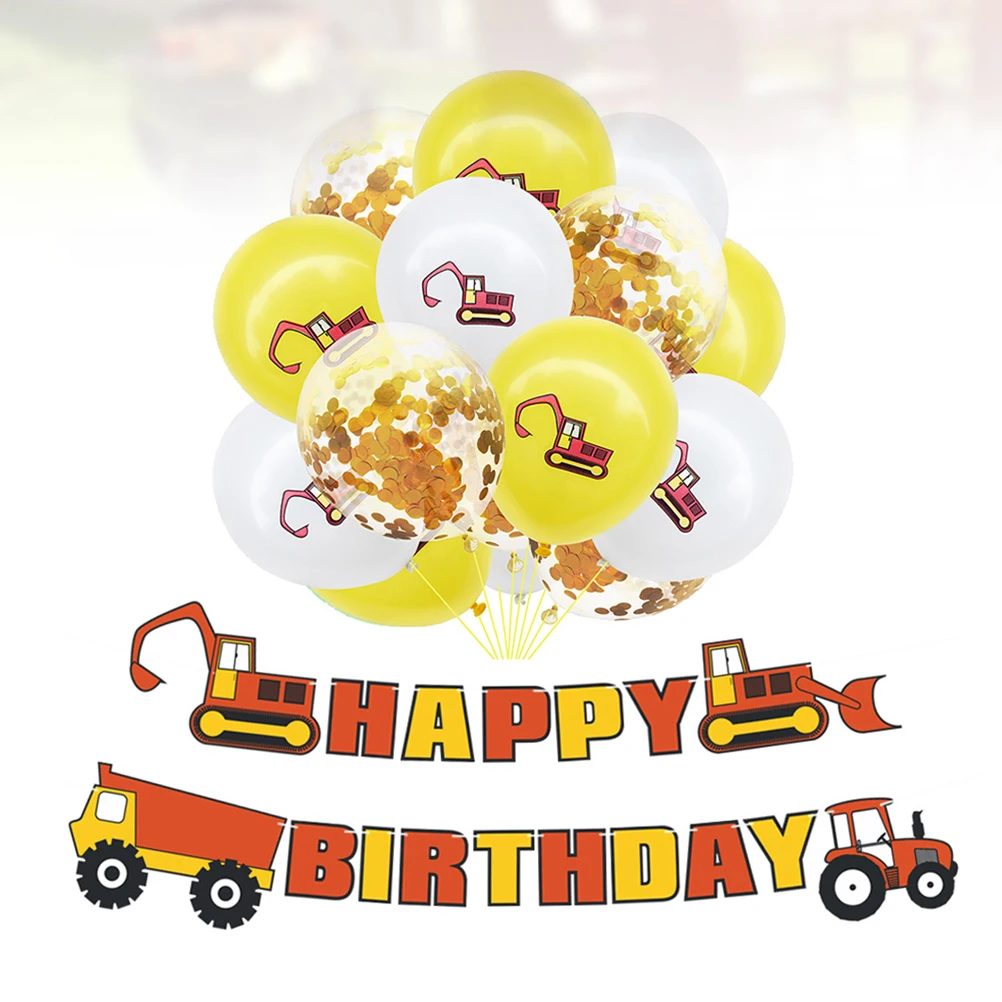 confetti latex decor balloons with scraper design banner for