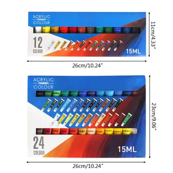 12/24 Colors Artist Acrylic Paints 15ml Tube Drawing Painting Pigment Wall Paint
12/24 Colors Artist Acrylic Paints 15ml Tube Drawing Painting Pigment Wall Paint