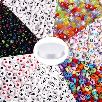 1900 7-Color Round Alphabet Beaded Alphanumeric Bead with 1 Rolled Elastic Crystal Rope for Jewelry Making DIY Necklace Bracelet
1900 7-Color Round Alphabet Beaded Alphanumeric Bead with 1 Rolled Elastic Crystal Rope for Jewelry Making DIY Necklace Bracelet