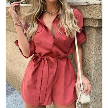Summer Women ladies Solid Romper Mini Playsuit Plain Basic Jumpsuit V Neck Sexy Fashion Party Bandage Clothes set Outfit Female
Summer Women ladies Solid Romper Mini Playsuit Plain Basic Jumpsuit V Neck Sexy Fashion Party Bandage Clothes set Outfit Female