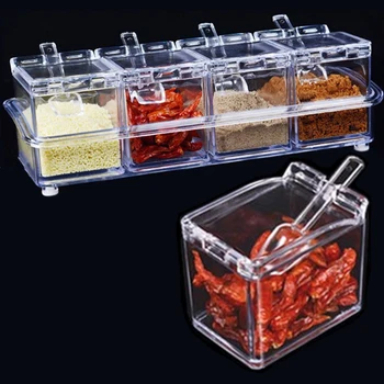 4pcs/set Transparent Seasoning Box Kitchen Organizer Storage Boxes Spice Seasoning Jar Sugar Salt Bottle Kitchen Cooking Gadgets
4pcs/set Transparent Seasoning Box Kitchen Organizer Storage Boxes Spice Seasoning Jar Sugar Salt Bottle Kitchen Cooking Gadgets