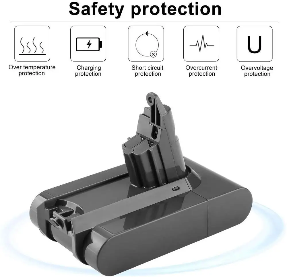 Replacement Battery for Dyson V6, 21.6V Li-ion Battery for Dyson V6 DC62 DC58 DC59 DC61 DC74 SV09 SV07 Dyson V6 Battery
Replacement Battery for Dyson V6, 21.6V Li-ion Battery for Dyson V6 DC62 DC58 DC59 DC61 DC74 SV09 SV07 Dyson V6 Battery