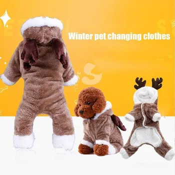 Pet Clothing Cartoon Christmas Elk Plus Velvet Thick Winter Warm Jumpsuit Pajamas Animal Dog Cat Puppy Yorkies Costume Dress
Pet Clothing Cartoon Christmas Elk Plus Velvet Thick Winter Warm Jumpsuit Pajamas Animal Dog Cat Puppy Yorkies Costume Dress
