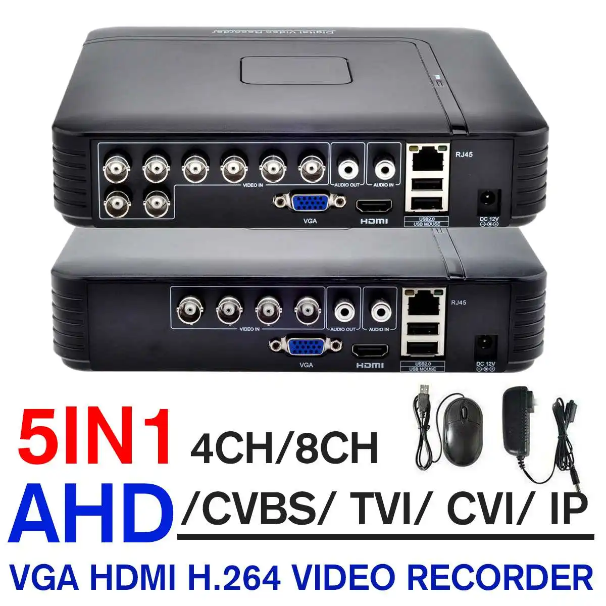 

NEW H.264 4CH 8CH 1080P 5 in 1 DVR Video Recorder for AHD Camera Analog Camera IP Camera P2P NVR CCTV System DVR VGA HDMI