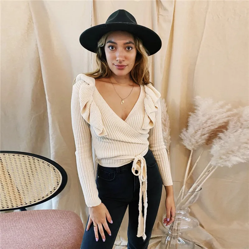 Woman Sweaters Cardigan Coat 2020 Sexy V-Neck Lace-up Slim Knit Sweater Mujer Suéteres Kobieta Swetry Pull Femme женские свиеѬа
Woman Sweaters Cardigan Coat 2020 Sexy V-Neck Lace-up Slim Knit Sweater Mujer Suéteres Kobieta Swetry Pull Femme женские свиеѬа
