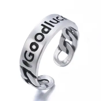 New Arrival 100% 925 Sterling Silver Fashion Good Luck Letter Lady Finger Rings Jewelry Promotion Gift For Women Open Ring Cheap 
New Arrival 100% 925 Sterling Silver Fashion Good Luck Letter Lady Finger Rings Jewelry Promotion Gift For Women Open Ring Cheap