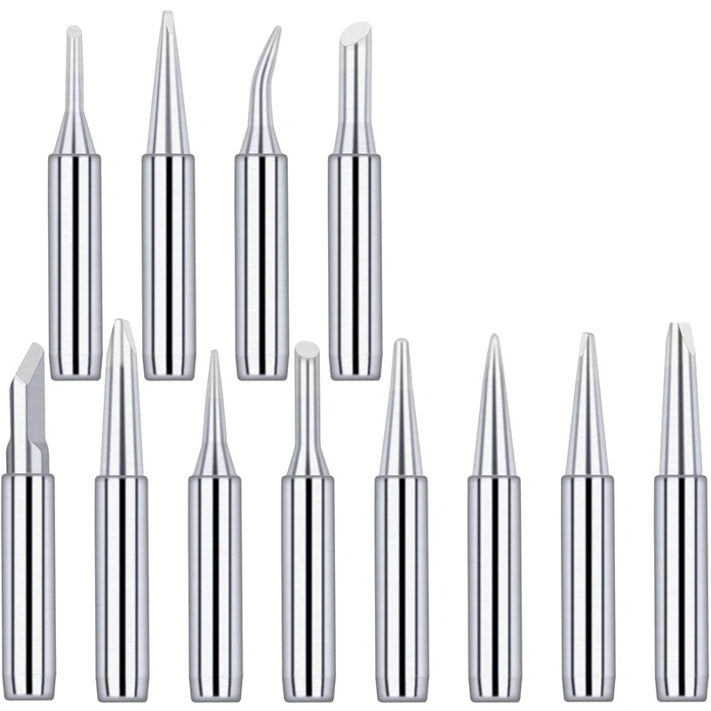 12 Pcs Soldering Iron Tips Kit 900M-T Series 60W Replacement Solder Tip for 936,937,907 Soldering Station
12 Pcs Soldering Iron Tips Kit 900M-T Series 60W Replacement Solder Tip for 936,937,907 Soldering Station