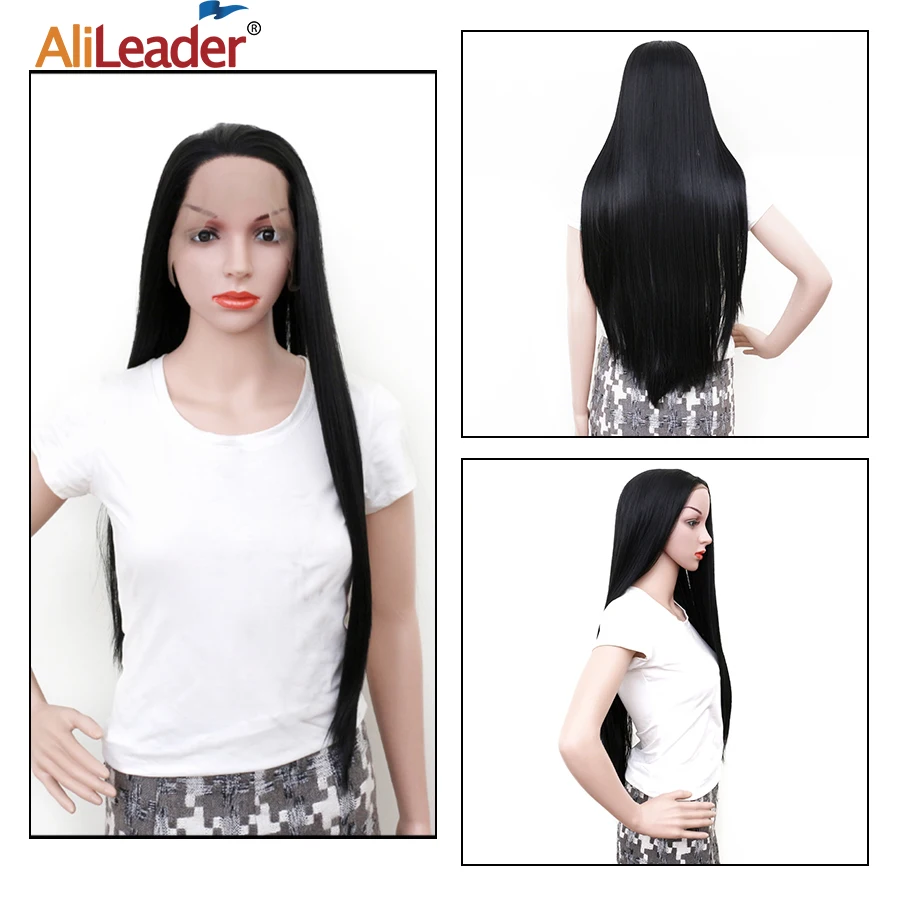 Leeons 28inch Super Long Lace Front Wig Black Straight Synthetic Heat Resistent Violet Silver High Density Middle Part Wig
Leeons 28inch Super Long Lace Front Wig Black Straight Synthetic Heat Resistent Violet Silver High Density Middle Part Wig