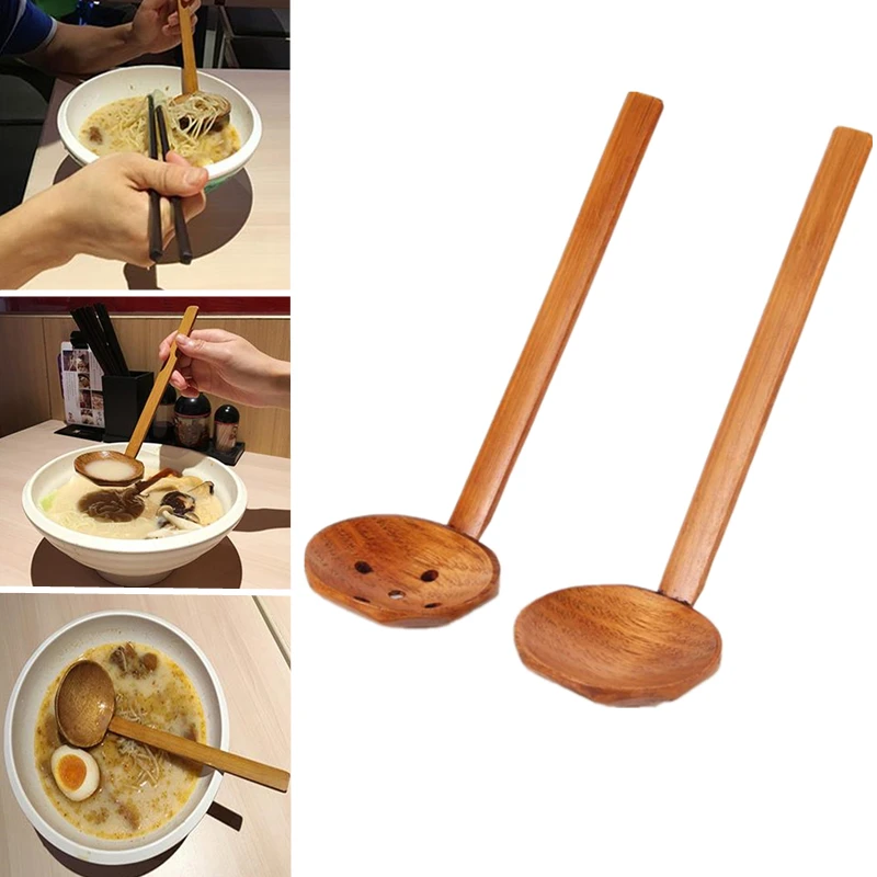 1 шт. деревянная ложка в японском стиле с длинной ручкой дуршлаг посуда ложки для