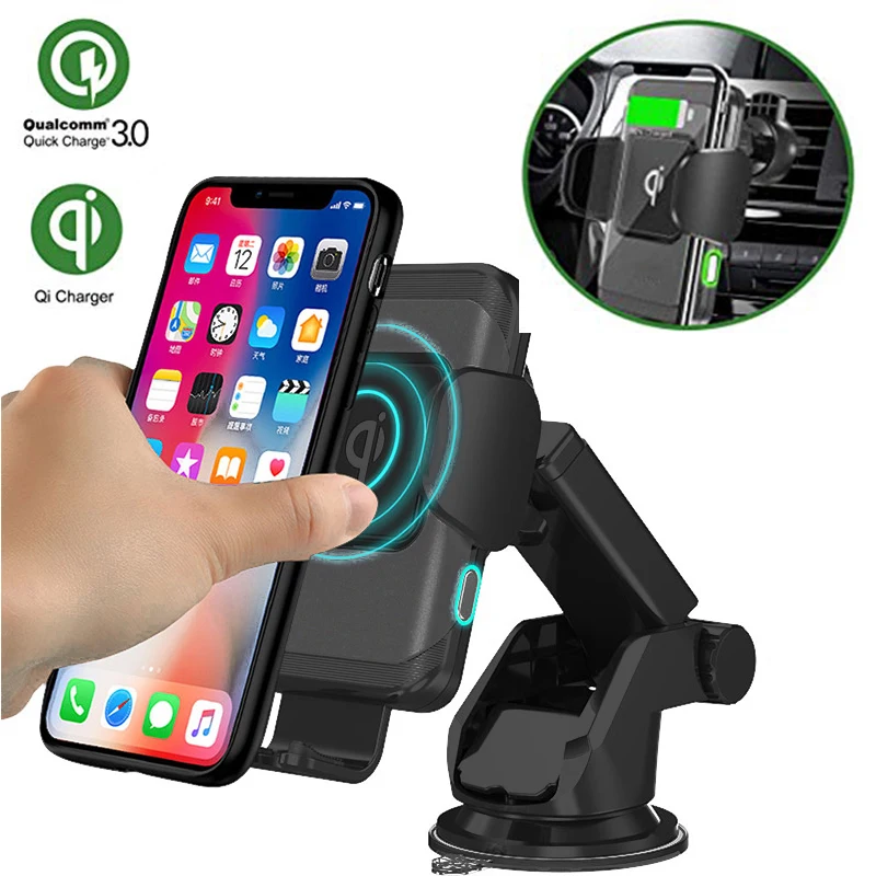 Wireless Car Charger Mount, Auto Clamping Qi Fast Charging Car Mount, Windshield Dashboard Air Vent Phone Holder for cell phone
Wireless Car Charger Mount, Auto Clamping Qi Fast Charging Car Mount, Windshield Dashboard Air Vent Phone Holder for cell phone