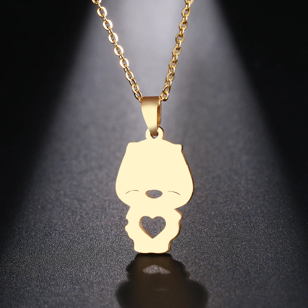 Фото DOTIFI Stainless Steel Necklace For Women Man Heart Baby Choker Pendant Engagement Jewelry | Украшения и аксессуары