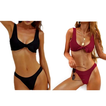 2020 Women Push-up Bandage Bikini Set Solid Color Swimsuit Low Waist Triangle Swimwear Sexy Bathing Suit Maillot De Bain Femme
2020 Women Push-up Bandage Bikini Set Solid Color Swimsuit Low Waist Triangle Swimwear Sexy Bathing Suit Maillot De Bain Femme