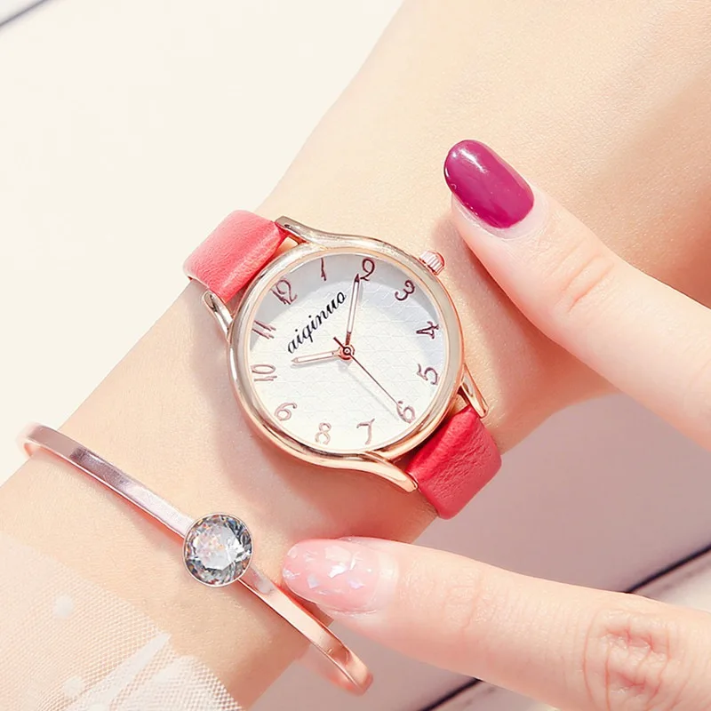 Fashion Women Alloy Elegant Quartz Watch Comfortable PU Leather Strap Sweet Colorful Watch Wrist Watch Gift Reloj Mujer 4 Color
Fashion Women Alloy Elegant Quartz Watch Comfortable PU Leather Strap Sweet Colorful Watch Wrist Watch Gift Reloj Mujer 4 Color