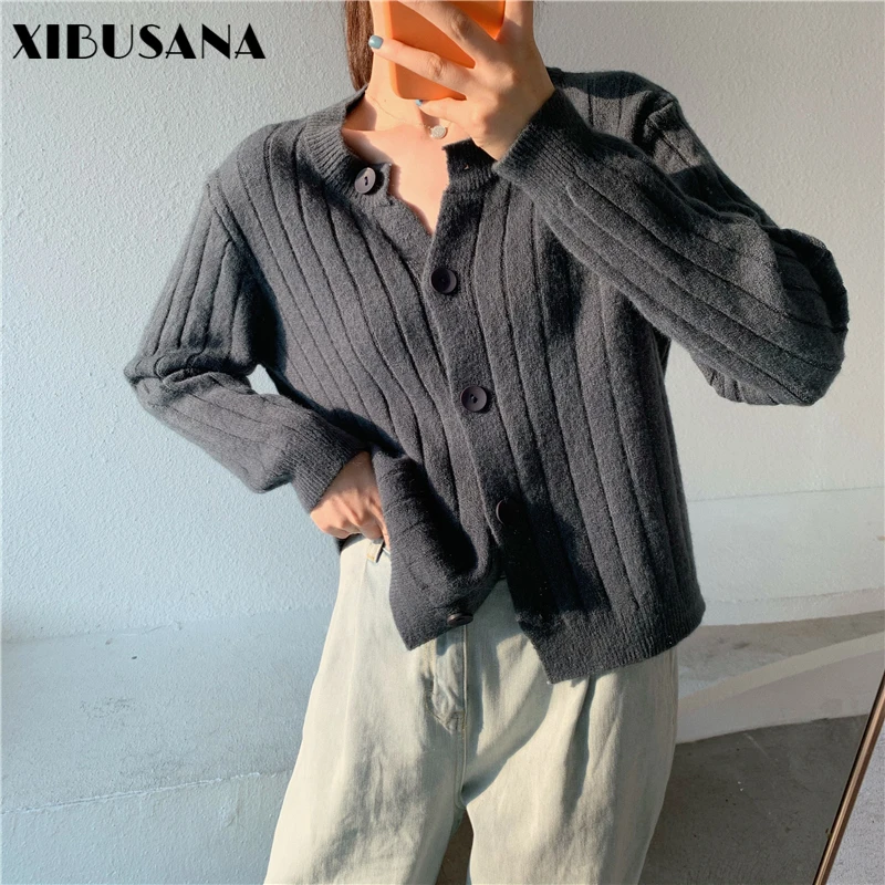 XIBUSANA 2020 Autumn Newest Korean Version of Loose Retro Wild Cardigan Cardigan Jacket Top Short Short Small Long Sleeves
XIBUSANA 2020 Autumn Newest Korean Version of Loose Retro Wild Cardigan Cardigan Jacket Top Short Short Small Long Sleeves