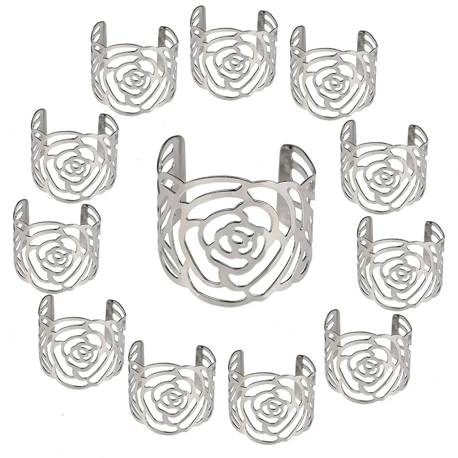 metable Napkin Rings,KAKOO 12 Pcs Hollow Out Rose Design Metal Napkin Holder for Wedding Party Dinner Table Decor (Silver)
metable Napkin Rings,KAKOO 12 Pcs Hollow Out Rose Design Metal Napkin Holder for Wedding Party Dinner Table Decor (Silver)
