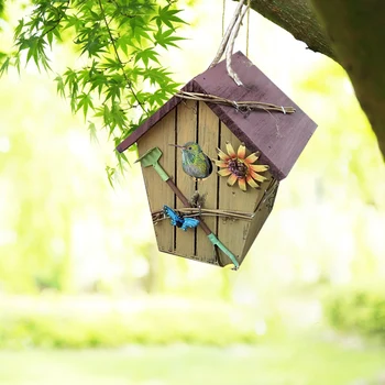 Wooden Pet Parrot Birds House Hangable Bird Cage DIY Bird House Outdoor Gardening Decorations Birds Nests
Wooden Pet Parrot Birds House Hangable Bird Cage DIY Bird House Outdoor Gardening Decorations Birds Nests