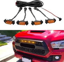 

Car Accessories,4PCS LED Front Grille Raptor Lights Lamp with Fuse & Wiring Harness,For Toyotaa Tacoma TRD Pro 2019 2020 2021
