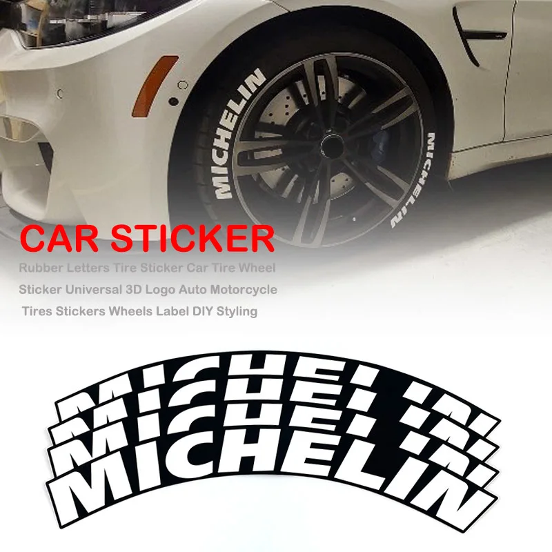 Резиновая наклейка с 3D буквами для автомобильных шин универсальная логотипом