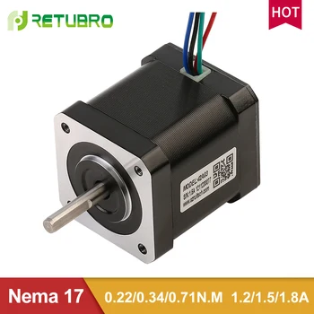 Free Shipping RETUBRO Stepper Motor 42 Series Nema 17 2 Phase 40/48/60mm Body Length 0.22/0.34/0.71N.M
Free Shipping RETUBRO Stepper Motor 42 Series Nema 17 2 Phase 40/48/60mm Body Length 0.22/0.34/0.71N.M