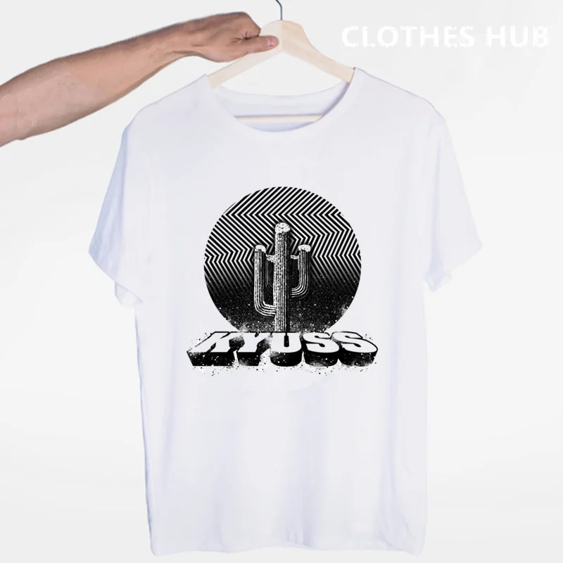 Фото Kyuss Rock Band Queens Of The Stone Age Clutch T-shirt O-Neck Short Sleeves Summer Casual Fashion Unisex Men And Women Tshirt  | Мужские футболки (10000004104754)