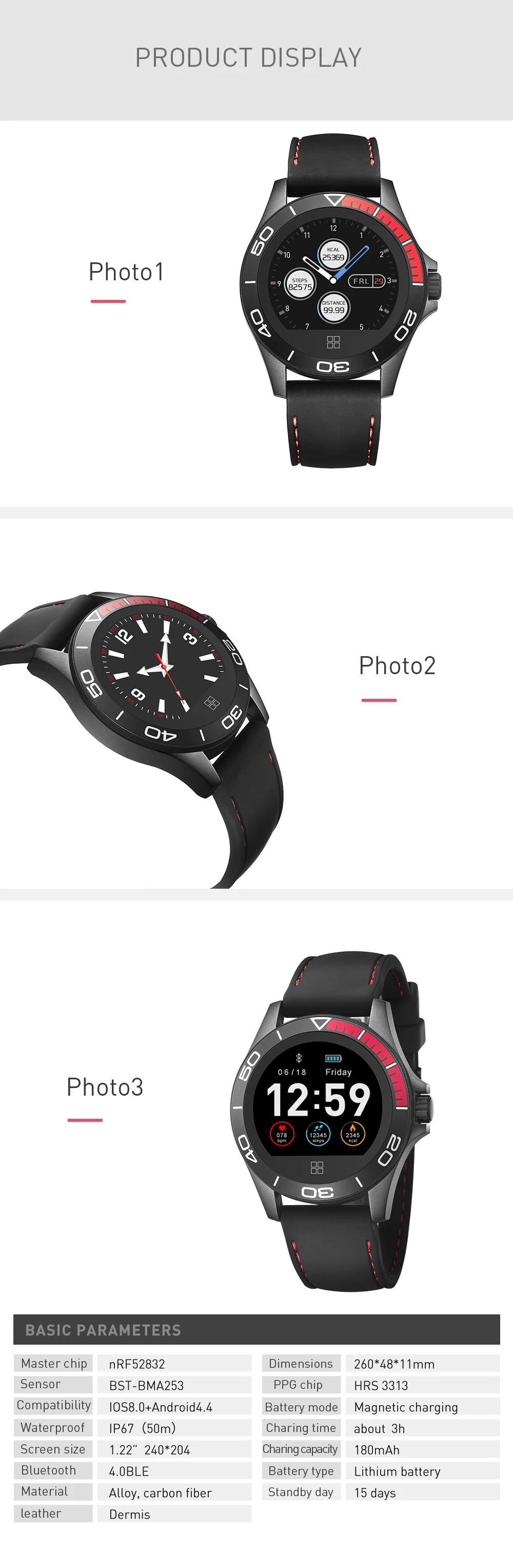 CK21 Men Fashion Smartwatch Wearable Device Bluetooth Pedometer Heart Rate Monitor Smart Watch For AndroidIOS Smart Bracelet (13)