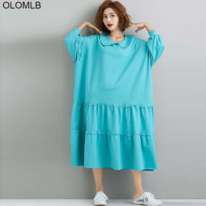 2019 Autumn Women Long Sleeve Loose Oversize Dresses Korea Ladies Pleated Sport Hippie Dress Plus Size Women Solid Color Dress
2019 Autumn Women Long Sleeve Loose Oversize Dresses Korea Ladies Pleated Sport Hippie Dress Plus Size Women Solid Color Dress
